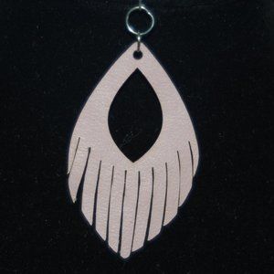 Light Pink Leather Tear Drop Style Pendant